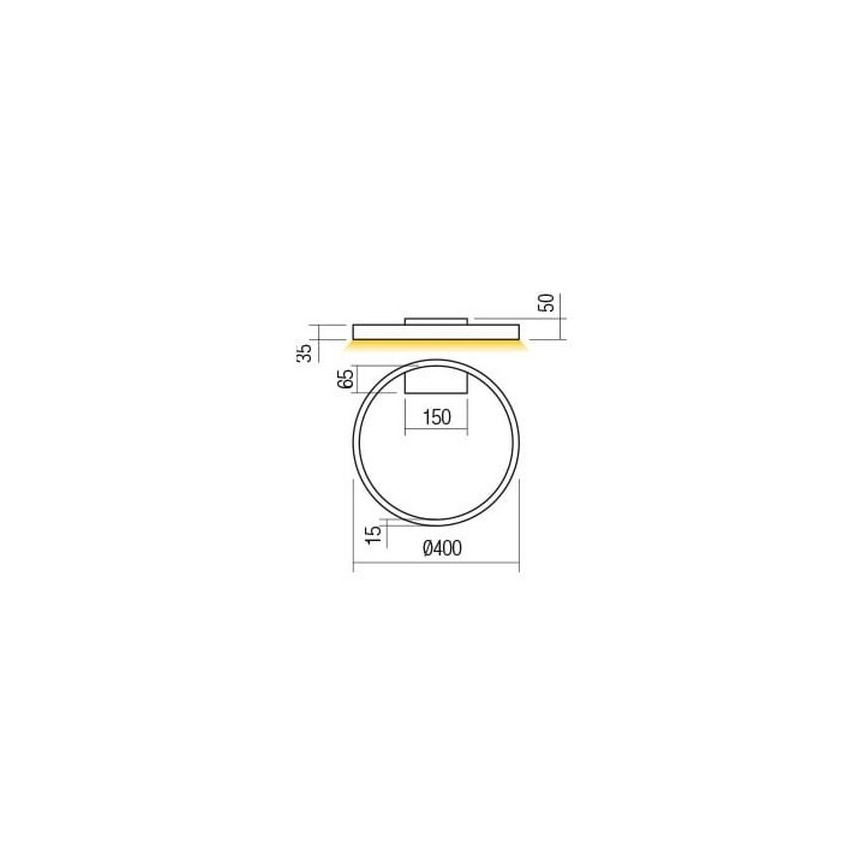 Redo 01-2837 - Applique a LED dimmerabile FEBE LED/24W/230V nero