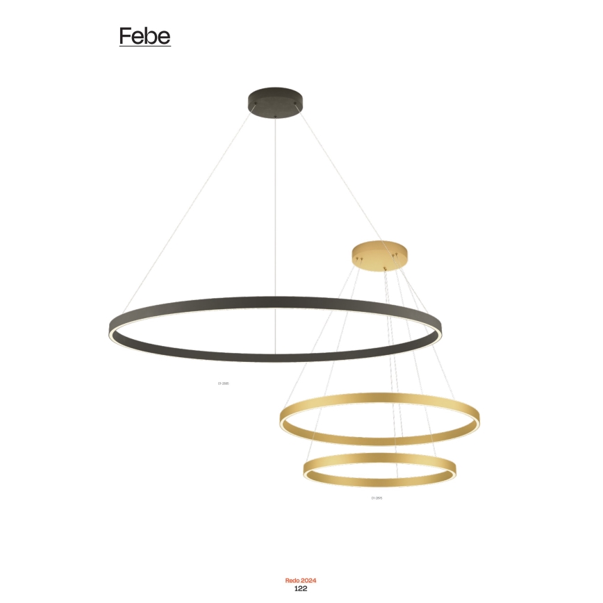Redo 01-2889 - Lampadario sospeso dimmerabile a cavo FEBE LED/62W/230V dorato