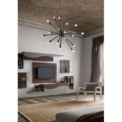 Redo 01-2934 - Lampadario sospeso STELLAR su cavo 12xE14/25W/230V, nero