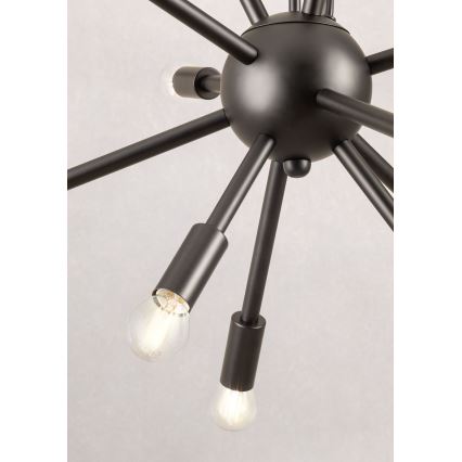 Redo 01-2934 - Lampadario sospeso STELLAR su cavo 12xE14/25W/230V, nero