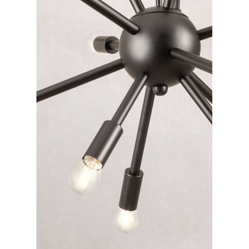 Redo 01-2934 - Lampadario sospeso STELLAR su cavo 12xE14/25W/230V, nero