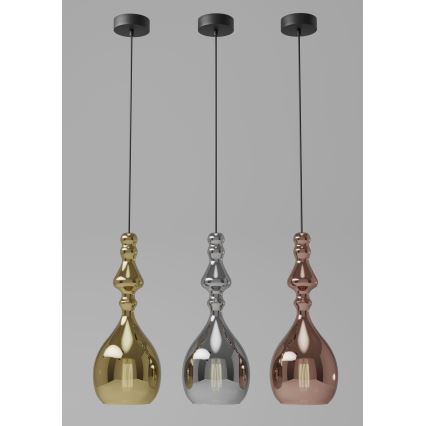 Redo 01-2937 - Lampadario a sospensione con cavo AMBIX 1xE27/42W/230V Ø 18 cm dorato