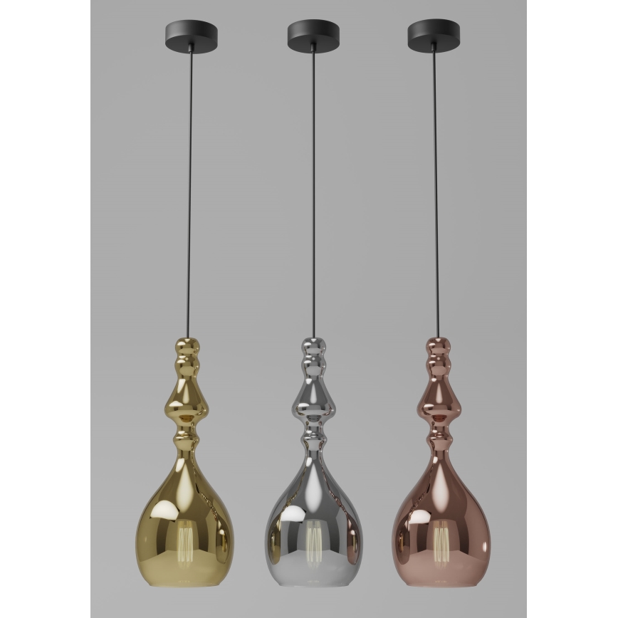Redo 01-2937 - Lampadario a sospensione con cavo AMBIX 1xE27/42W/230V Ø 18 cm dorato