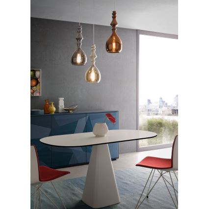 Redo 01-2938 - Lampadario a sospensione su cavo AMBIX 1xE27/42W/230V Ø 18 cm grigio