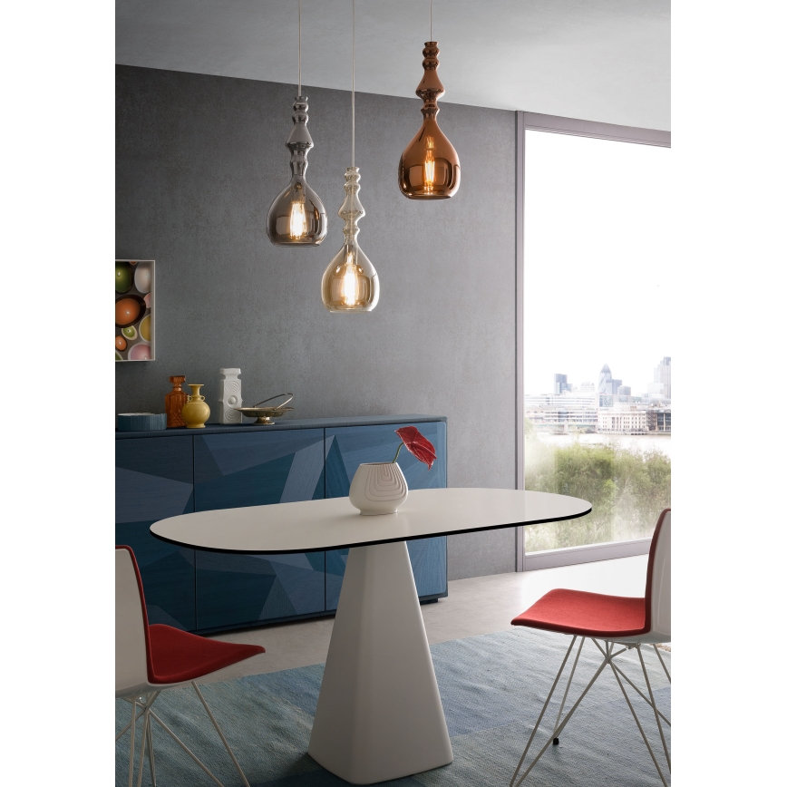 Redo 01-2939 - Lampadario a sospensione AMBIX 1xE27/42W/230V Ø 18 cm marrone
