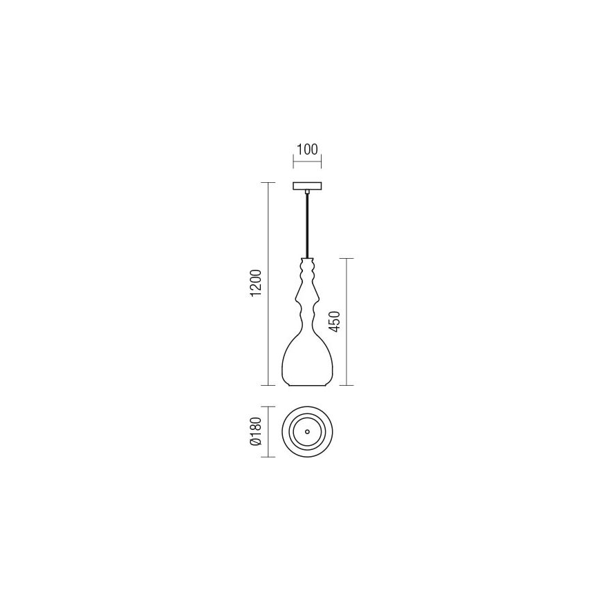 Redo 01-2939 - Lampadario a sospensione AMBIX 1xE27/42W/230V Ø 18 cm marrone