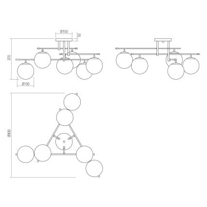 Redo 01-2948 - Plafoniera ESSENTIAL 6xE14/28W/230V