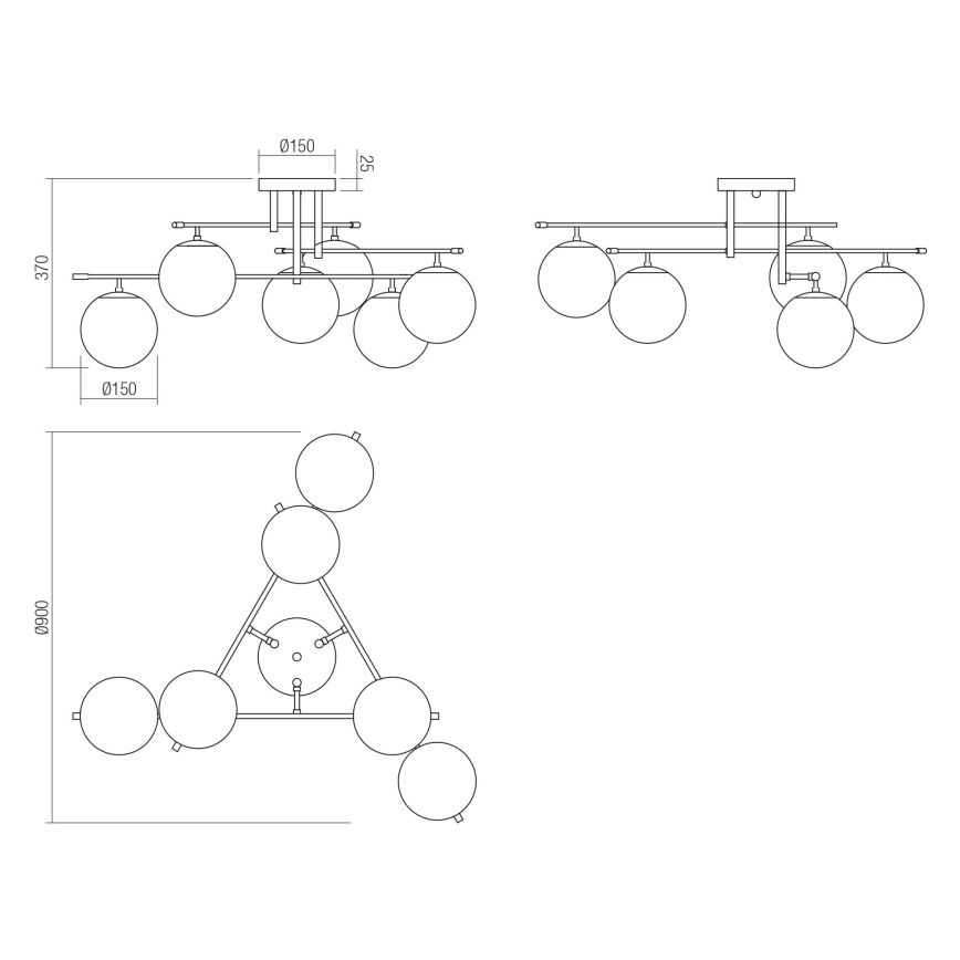 Redo 01-2948 - Plafoniera ESSENTIAL 6xE14/28W/230V