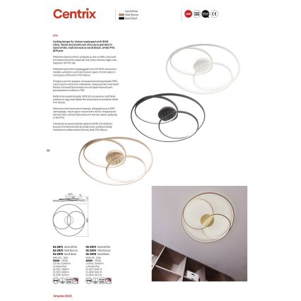 Redo 01-2973 - Plafoniera LED CENTRIX LED/92W/230V bronzo