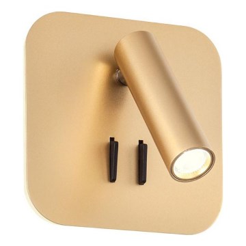 Redo 01-2977 - Lampada da parete LED QUDA LED/6W/230V + LED/3W 3000K CRI 90 dorata