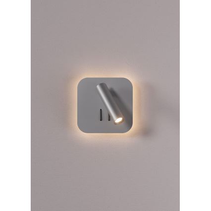 Redo 01-2978 - Lampada da parete QUDA LED/6W/230V + LED/3W 3000K CRI 90 cromo opaco