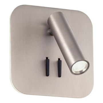 Redo 01-2978 - Lampada da parete QUDA LED/6W/230V + LED/3W 3000K CRI 90 cromo opaco