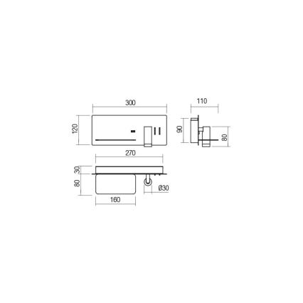 Redo 01-2985 - Luce Spot da parete a LED BROOK LED/8W/230V + LED/3W USB CRI 90 nero sinistra