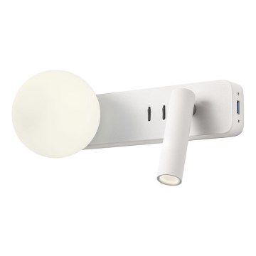 Redo 01-2991 - Applique da parete LED OASIS LED/3W/230V + 1x G9/10W USB CRI 90 bianco