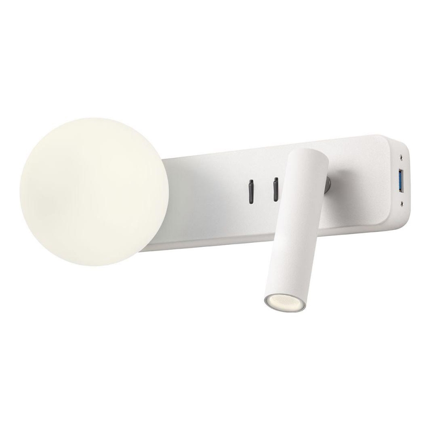 Redo 01-2991 - Applique da parete LED OASIS LED/3W/230V + 1x G9/10W USB CRI 90 bianco