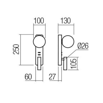 Redo 01-2991 - Applique da parete LED OASIS LED/3W/230V + 1x G9/10W USB CRI 90 bianco