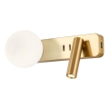 Redo 01-2992 - Applique OASIS LED/3W/230V + 1x G9/10W con porta USB, CRI 90, finitura bronzo