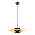 Redo 01-3001 - Lampadario a sospensione con cavo FARGO LED/16,5W/230V CRI 90 Ø 50 cm nero/oro