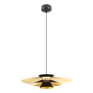 Redo 01-3001 - Lampadario a sospensione con cavo FARGO LED/16,5W/230V CRI 90 Ø 50 cm nero/oro