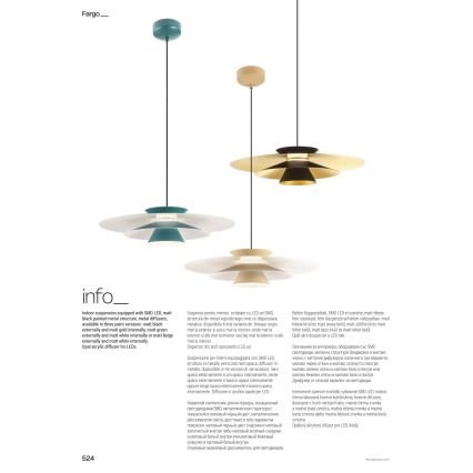 Redo 01-3003 - Lampadario a sospensione su cavo FARGO LED/16,5W/230V CRI 90 Ø 50 cm beige/bianco