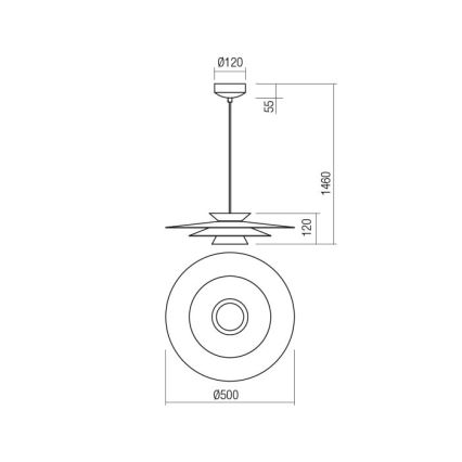 Redo 01-3003 - Lampadario a sospensione su cavo FARGO LED/16,5W/230V CRI 90 Ø 50 cm beige/bianco