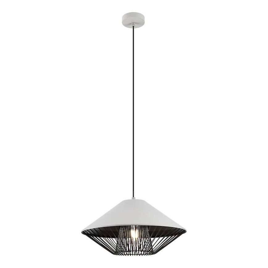 Redo 01-3004 - Lampadario a cavo GRILL 1xE27/42W/230V Ø 39,6 cm nero/bianco