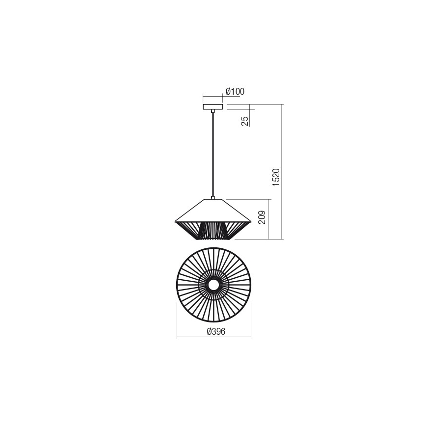 Redo 01-3005 - Lampadario a sospensione su cavo GRILL 1xE27/42W/230V Ø 39,6 cm nero/marrone