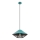 Redo 01-3006 - Lampadario a cavo GRILL 1xE27/42W/230V Ø 39,6 cm nero/turchese
