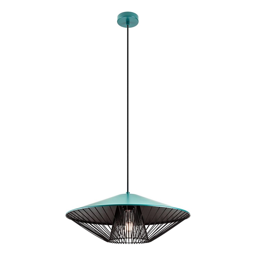 Redo 01-3010 - Lampada a sospensione con cavo GRILL 1xE27/42W/230V Ø 49,5 cm nero/turchese