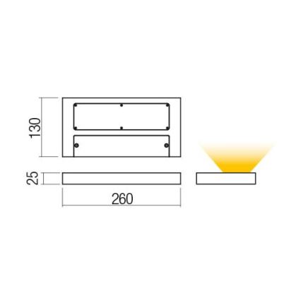 Redo 01-3016 - Applique da parete LED LAMINA 2xLED/15W/230V CRI 90 nera