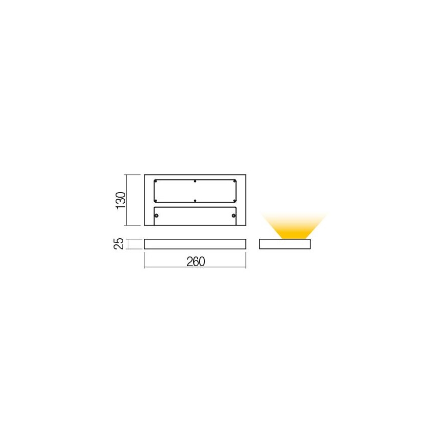 Redo 01-3016 - Applique da parete LED LAMINA 2xLED/15W/230V CRI 90 nera
