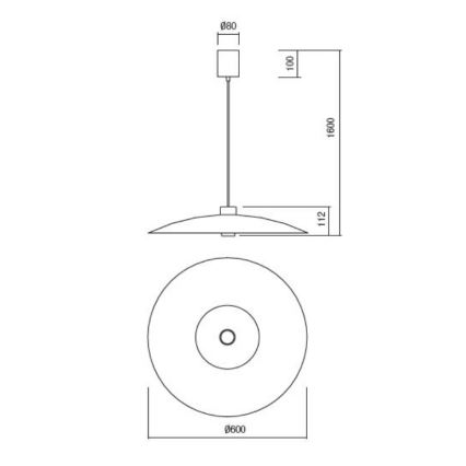 Redo 01-3019 - Lampadario LED sospeso su cavo LARS LED/14W/230V + LED/10W Ø 60 cm CRI 90 verde
