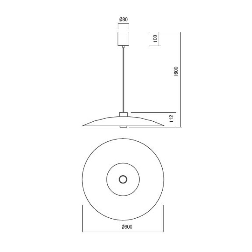 Redo 01-3021 - Lampada a sospensione su cavo LED LARS LED/14W/230V + LED/10W Ø 60 cm CRI 90 nero