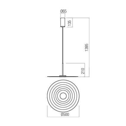 Redo 01-3044 - Lampadario LED a cavo LAKE LED/13W/230V CRI 90 Ø 50 cm bianco
