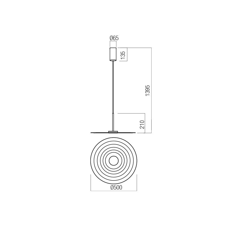 Redo 01-3046 - Lampadario LED a sospensione con cavo LAKE LED/13W/230V CRI 90 diam. 50 cm verde