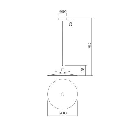 Redo 01-3048 - Lampadario a sospensione con cavo GUNNAR 1xE27/42W/230V Ø 50 cm bianco