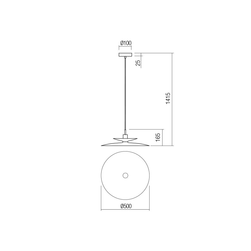 Redo 01-3050 - Lampadario a cavo GUNNAR 1xE27/42W/230V Ø 50 cm verde