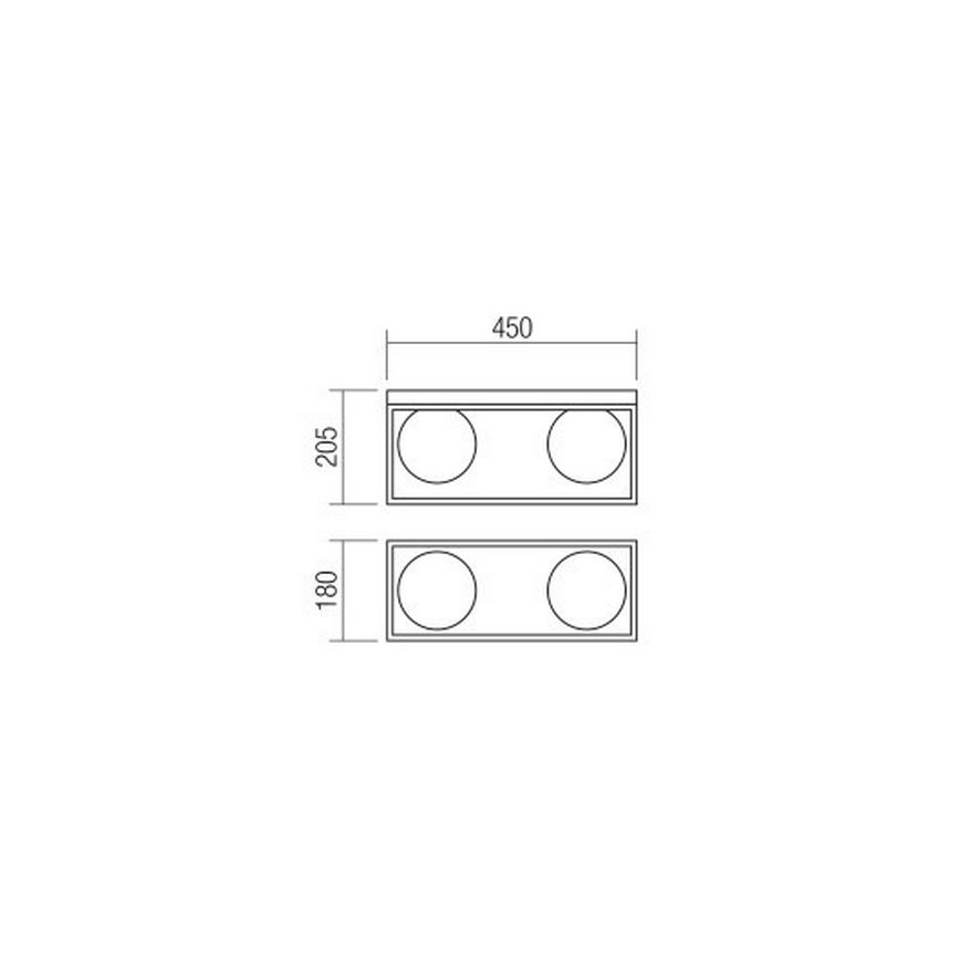 Redo 01-3054 - Plafoniera ZODIAC 2xE14/28W/230V
