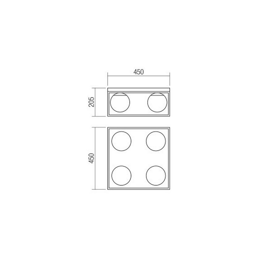 Redo 01-3055 - Plafoniera ZODIAC 4xE14/28W/230V