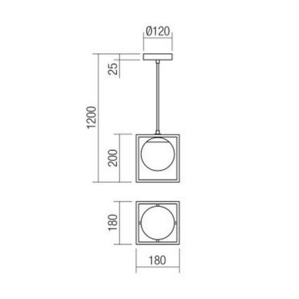 Redo 01-3056 - Lampadario a sospensione con filo ZODIAC 1xE14/28W/230V