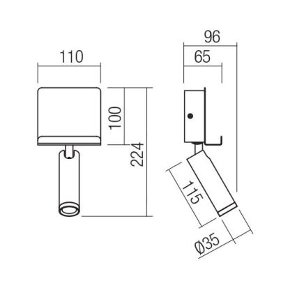 Redo 01-3084 - Luce Spot da parete a LED PANEL LED/3,5W/230V USB nero