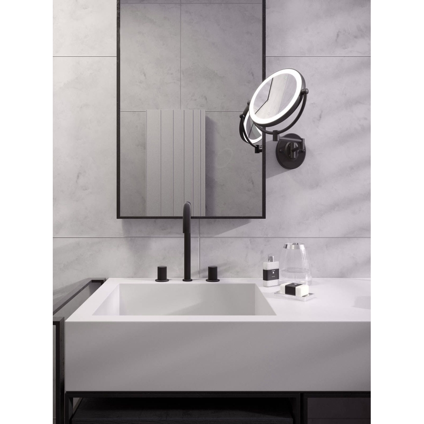 Redo 01-3088 - LED Dimmerabile touch Specchio cosmetico SELFIE LED/7W/230V 3000/4000/6000K nero