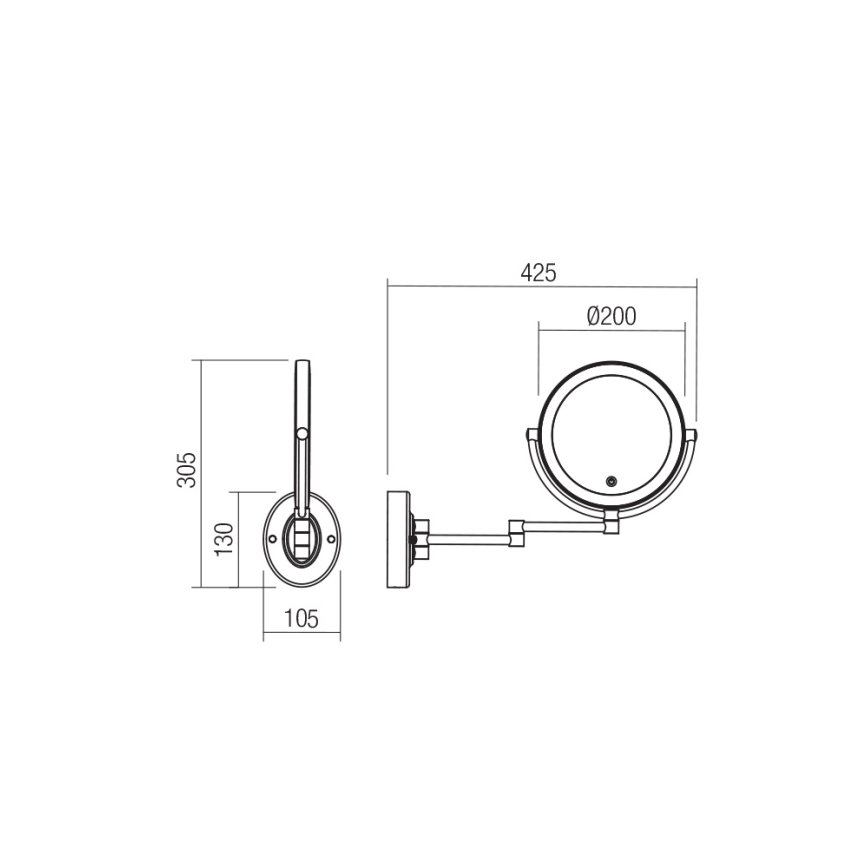 Redo 01-3088 - LED Dimmerabile touch Specchio cosmetico SELFIE LED/7W/230V 3000/4000/6000K nero