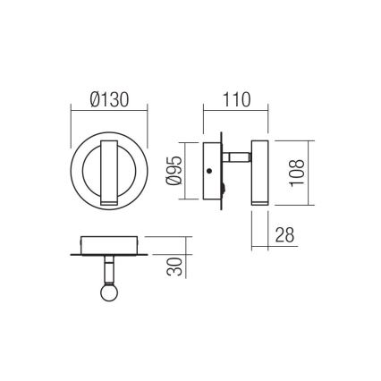 Redo 01-3089 - Luce Spot da parete a LED CLOSER LED/6W/230V bianco