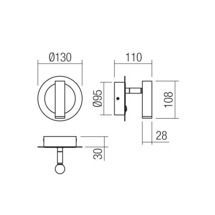 Redo 01-3090 - Luce Spot da parete a LED CLOSER LED/6W/230V nero