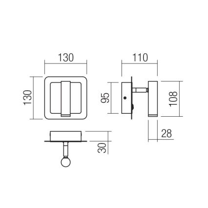 Redo 01-3091 - Luce Spot da parete a LED CLOSER LED/6W/230V bianco