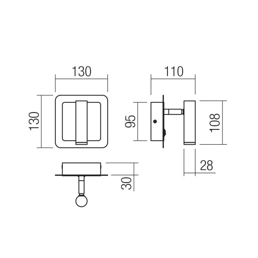 Redo 01-3091 - Luce Spot da parete a LED CLOSER LED/6W/230V bianco