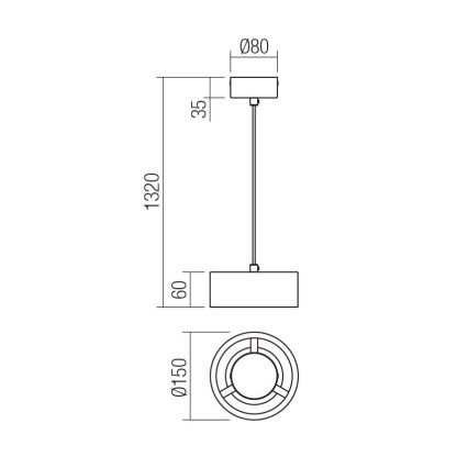 Redo 01-3100 - Lampadario LED a sospensione con filo PUNKT LED/6W/230V diametro 15 cm ottone