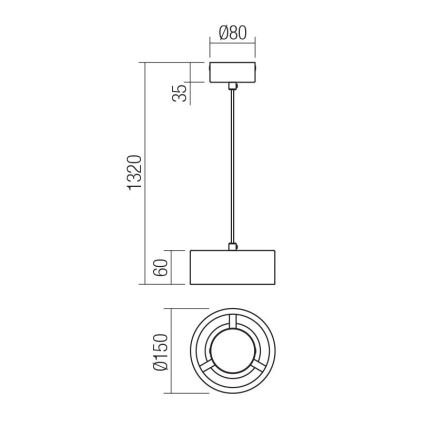 Redo 01-3101 - Lampadario LED a sospensione con filo PUNKT LED/6W/230V diametro 15 cm nero