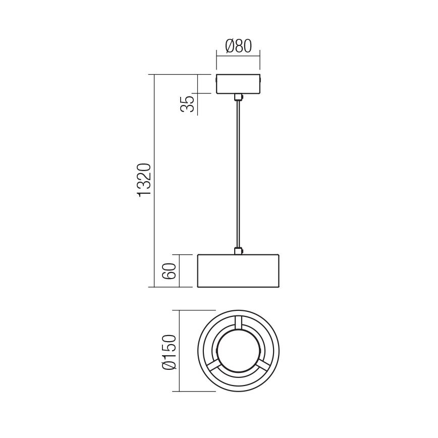 Redo 01-3101 - Lampadario LED a sospensione con filo PUNKT LED/6W/230V diametro 15 cm nero